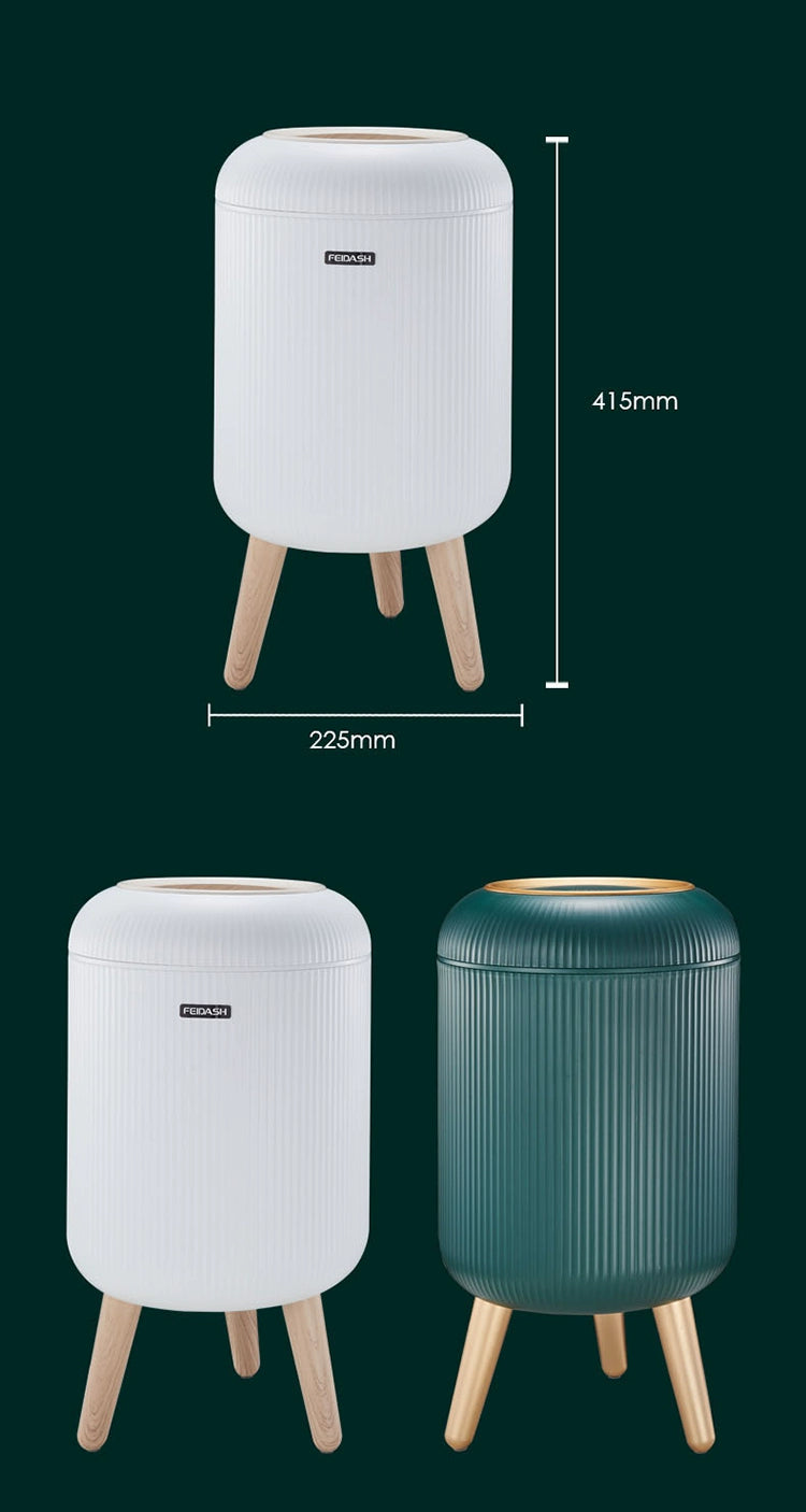 Barrel-Shaped Touch Trash Can 10L