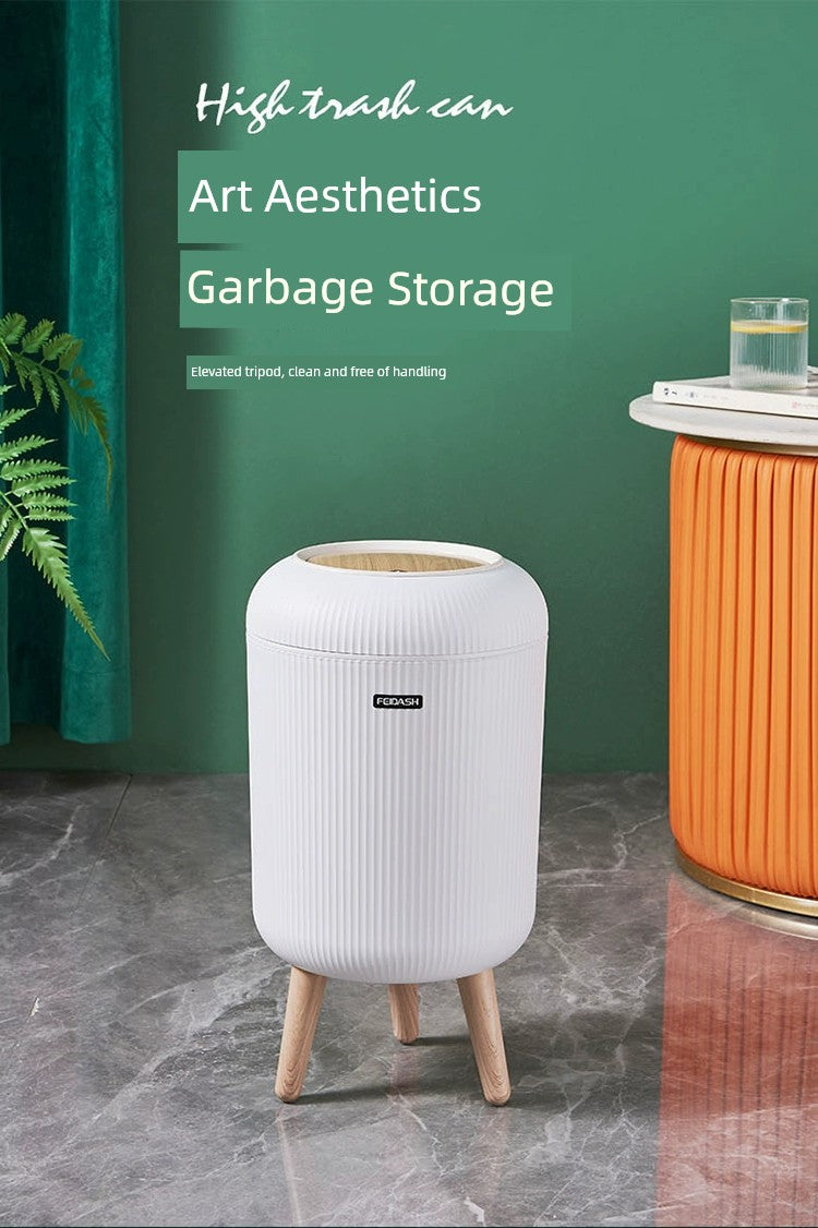 Barrel-Shaped Touch Trash Can 10L