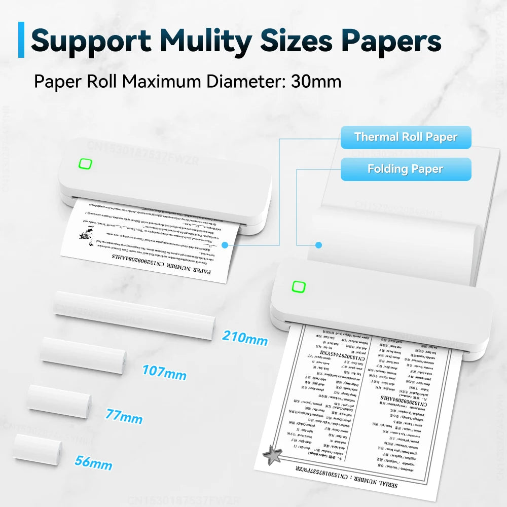 Portable Mini A4 Thermal Printer