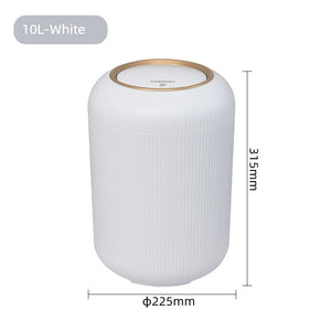 Barrel-Shaped Touch Trash Can 10L