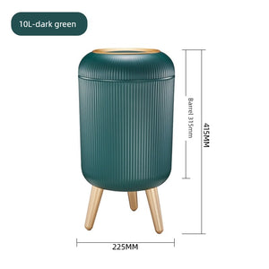 Barrel-Shaped Touch Trash Can 10L