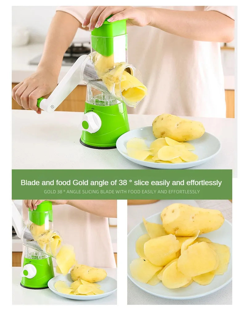 Multicolor Hand-Cranked Drum Vegetable Slicer