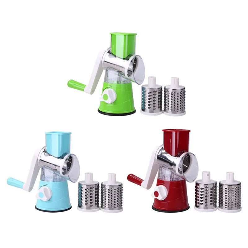 Multicolor Hand-Cranked Drum Vegetable Slicer