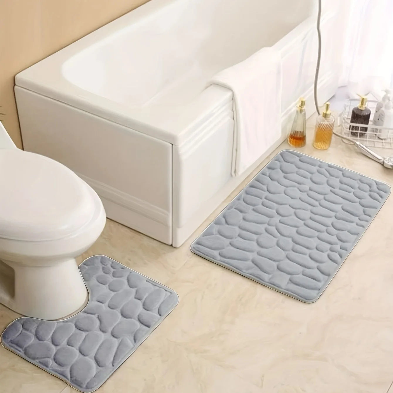 2PC Non-Slip Toilet Mats