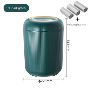 Barrel-Shaped Touch Trash Can 10L