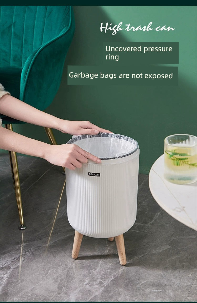 Barrel-Shaped Touch Trash Can 10L