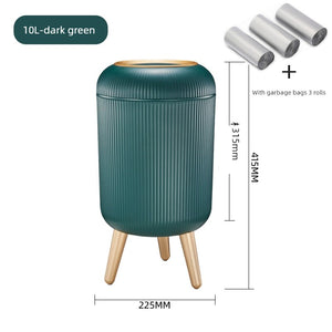 Barrel-Shaped Touch Trash Can 10L