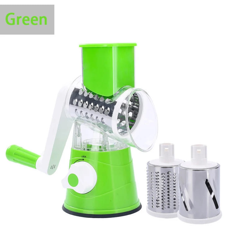 Multicolor Hand-Cranked Drum Vegetable Slicer