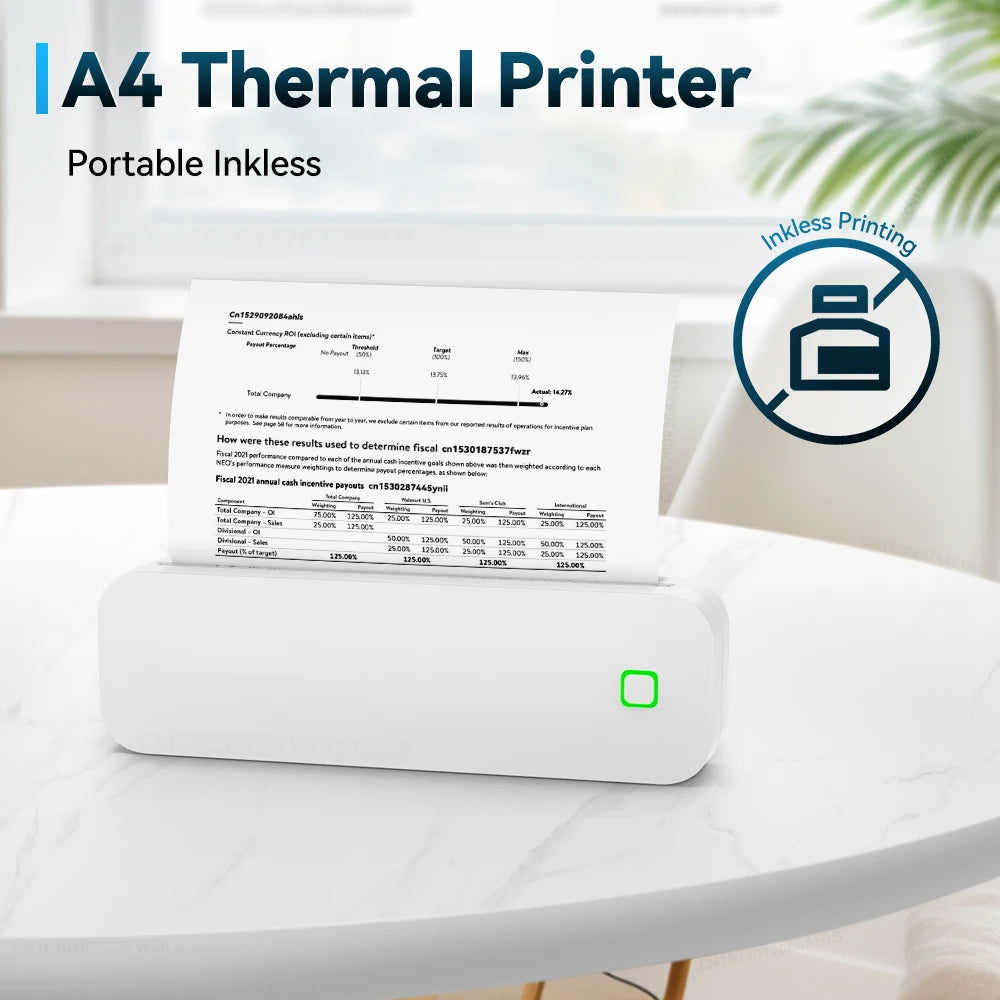 Portable Mini A4 Thermal Printer