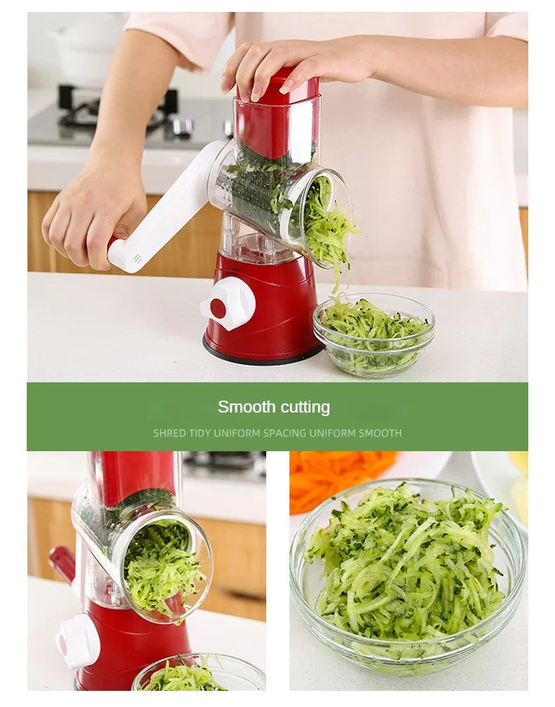 Multicolor Hand-Cranked Drum Vegetable Slicer