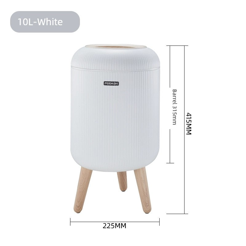 Barrel-Shaped Touch Trash Can 10L