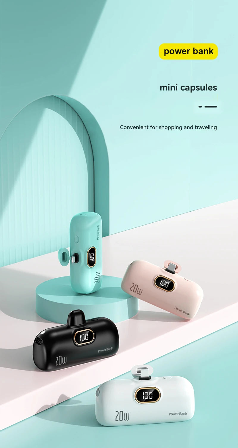 Capsule Mini Wireless Power Bank 30000mAh