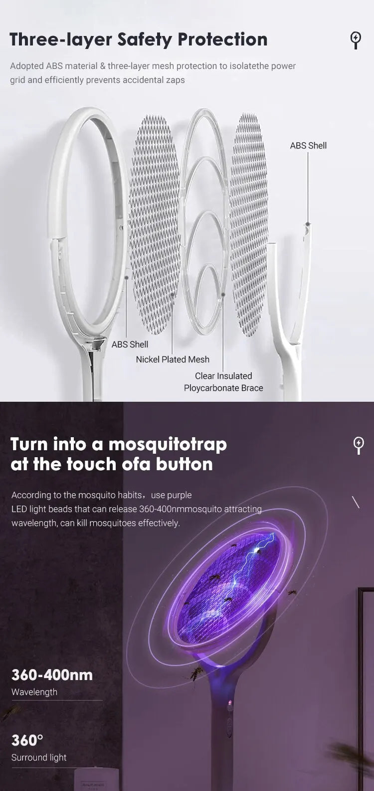 5-in-1 Electric Mosquito Swatter