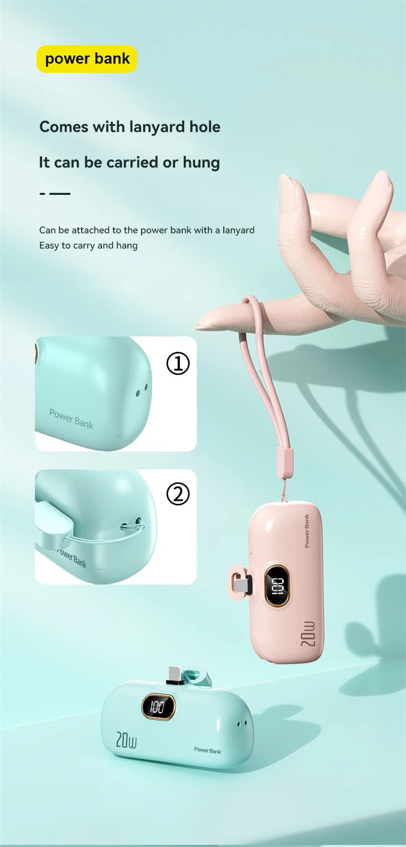 Capsule Mini Wireless Power Bank 30000mAh